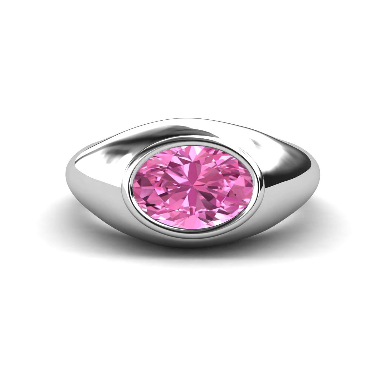 Dianne 2.60 ct Oval Shape Created Pink Sapphire Women Solitaire Engagement Ring 